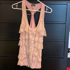 Wet Seal Pink Lace tank top L